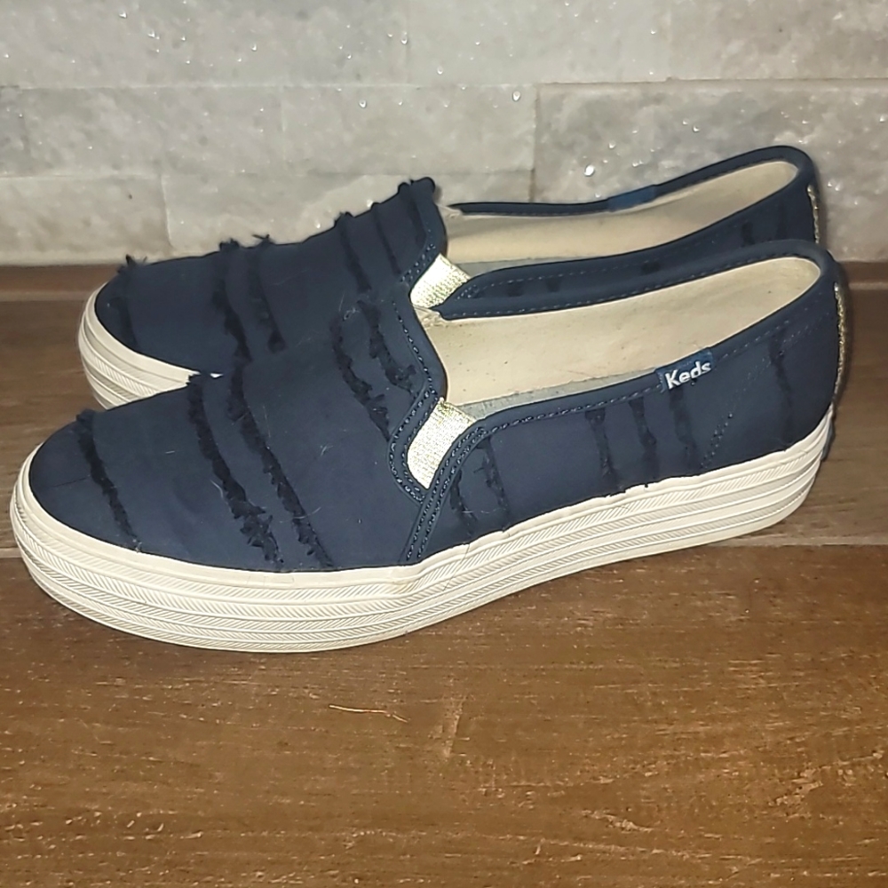 Keds triple decker navy blue slip ons